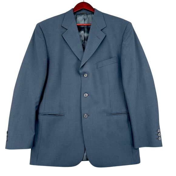 Bruno Corza Blue‎ 3-Button Single-Breasted Notched Lapel Blazer Jacket 39 - Picture 1 of 12